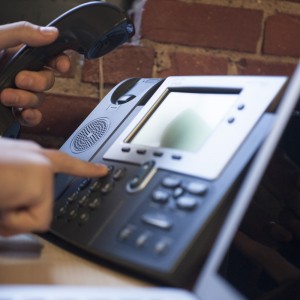 Image of a VoIP phone system being used